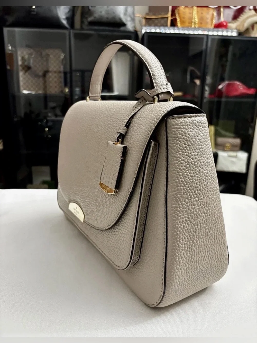 KATE SPADE PINE GROVE WAY ALEXYA  SATCHEL EGG SHELL.